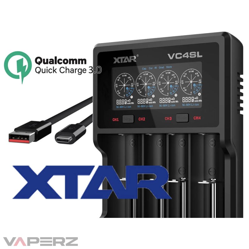 XTAR VC4SL QC3.0 Ladegerät für Li-Ionen 3,6 - 3,...